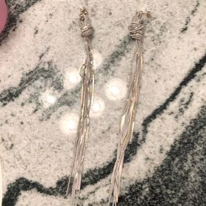 Free people gold and white duster earrings